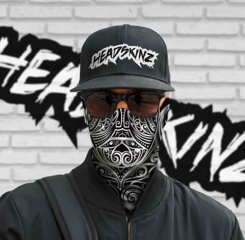 Tribal Tattoo Black & White Headskinz