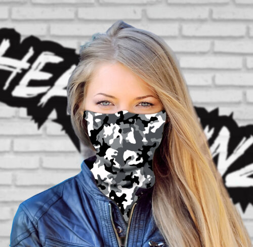 Army Black, Grey & White Camo Headskinz - Image 3