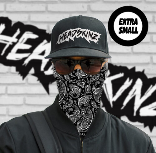 SmallHeadz (XS) - Classic Black Paisley Headskinz - Image 3