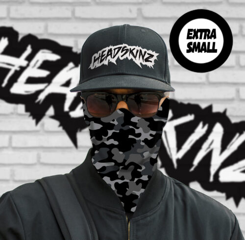 SmallHeadz (XS) - Military Grey Camo Headskinz