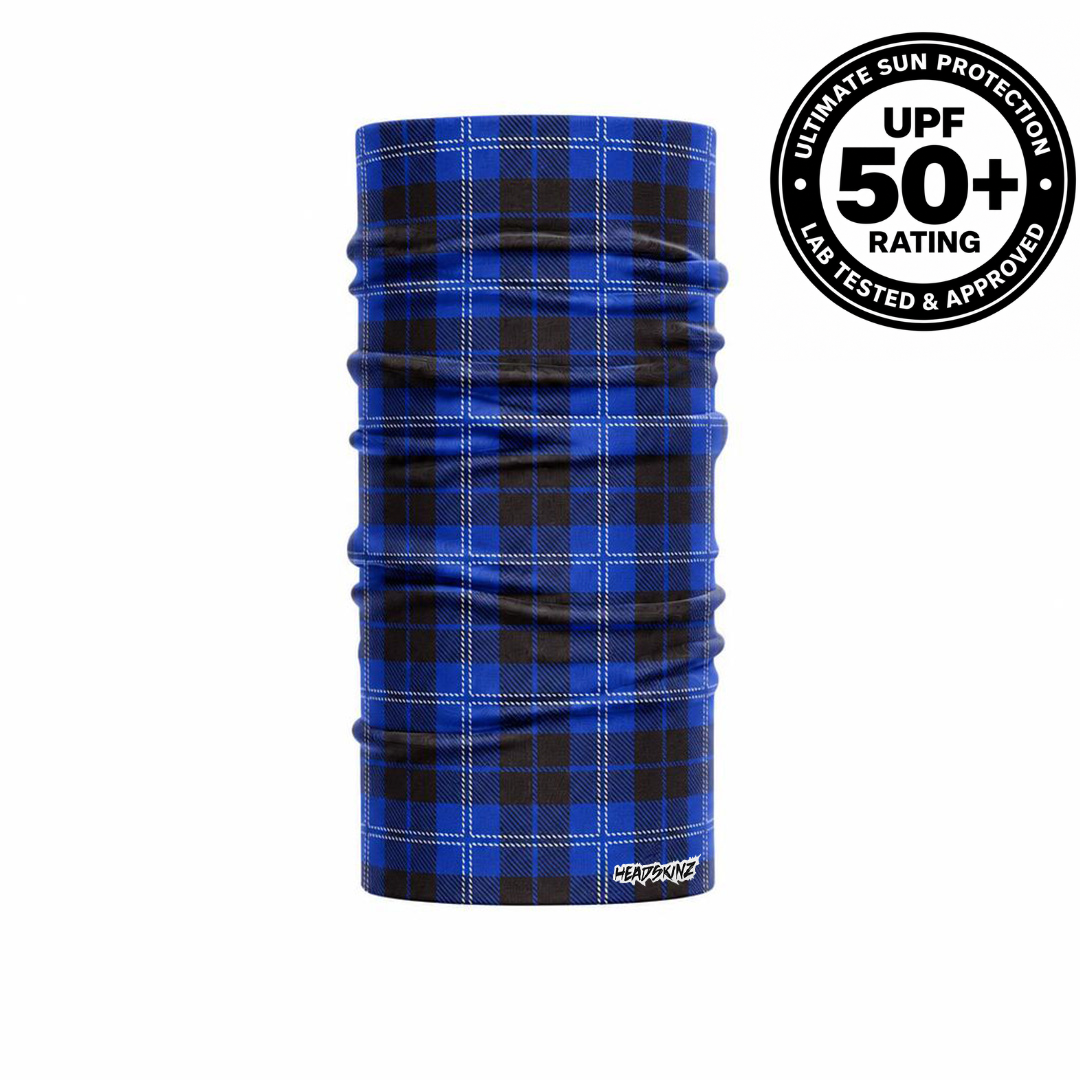 SOLAR SHIELD - Tartan Blue Headskinz