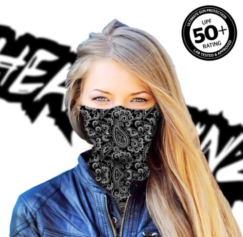 SOLAR SHIELD - Classic Black Paisley Headskinz - Image 3