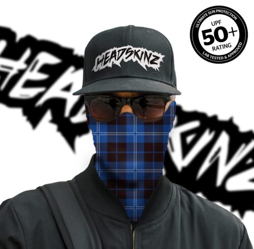 SOLAR SHIELD - Tartan Blue Headskinz