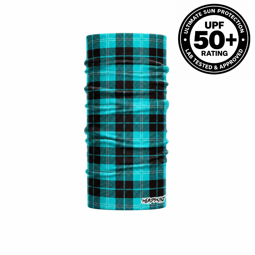 SOLAR SHIELD - Tartan Aqua Headskinz