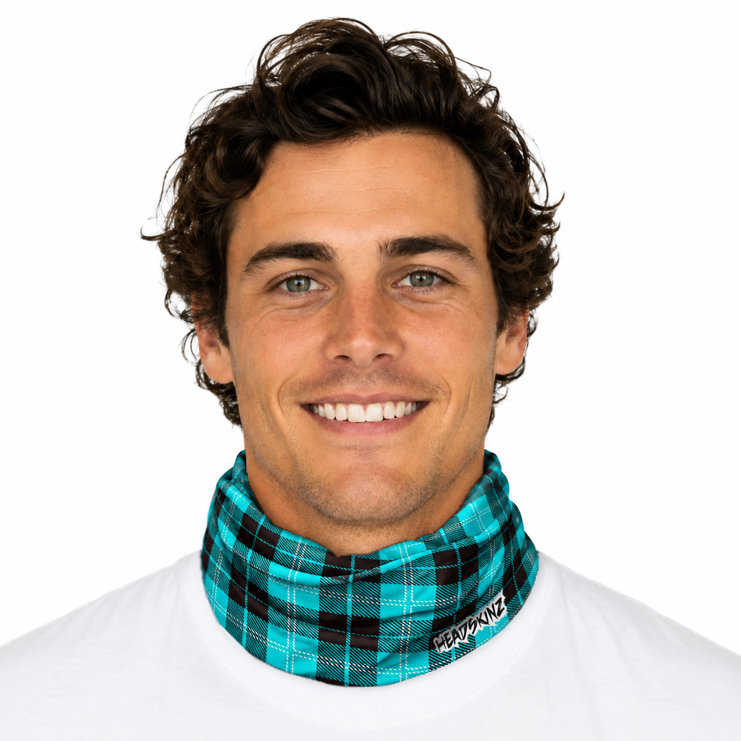 SOLAR SHIELD - Tartan Aqua Headskinz - Image 4