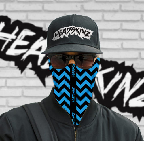A Zigzag (Blue & Black) Headskinz