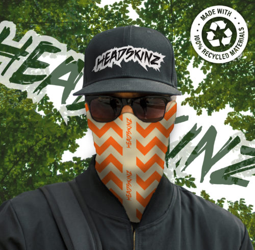 ECO WEAVE – Zigzag (Orange & Cream) Headskinz - Image 3