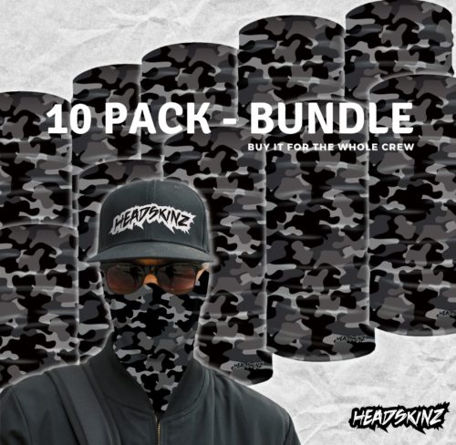 BULK PACK - MILITARY GREY HEADSKINZ (10 UNIT PACK)