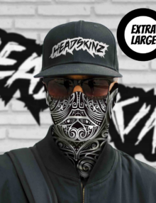 BigHeadz (XL) - Tribal Tattoo - Black and White