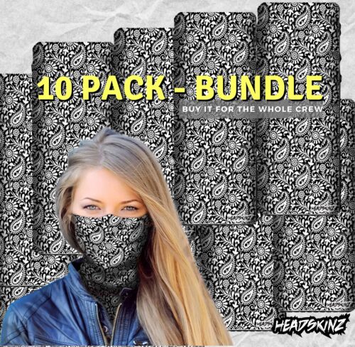 BULK PACK - Retro Bandana Black Headskinz (10 unit pack)