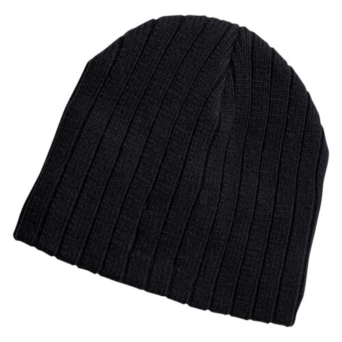 Cable Knit Beanie - BLACK - Image 2
