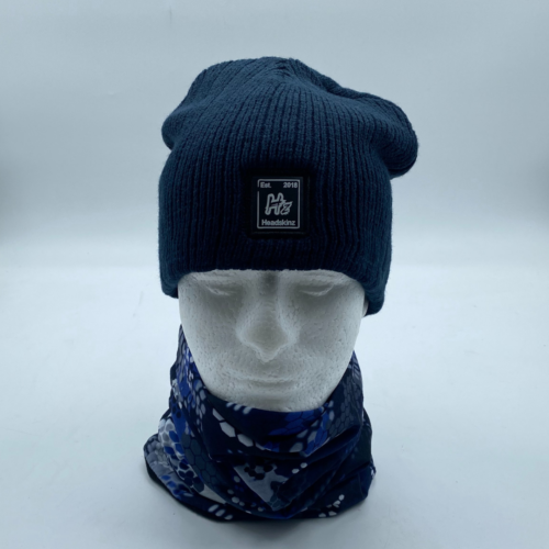 Cable Knit Beanie - NAVY - Image 3