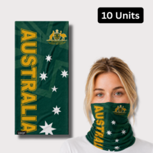 BULK PACK - Aussie Green & Gold Flag Headskinz (10 unit pack)