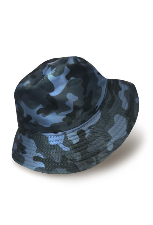 Reversible Bucket Hatz - Black (and Military Grey/Blue Design) - Image 6