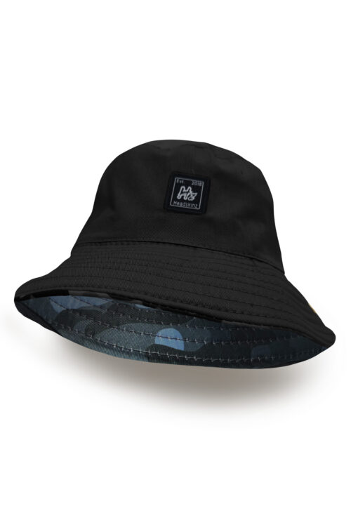 Reversible Bucket Hatz - Black (and Military Grey/Blue Design) - Image 2