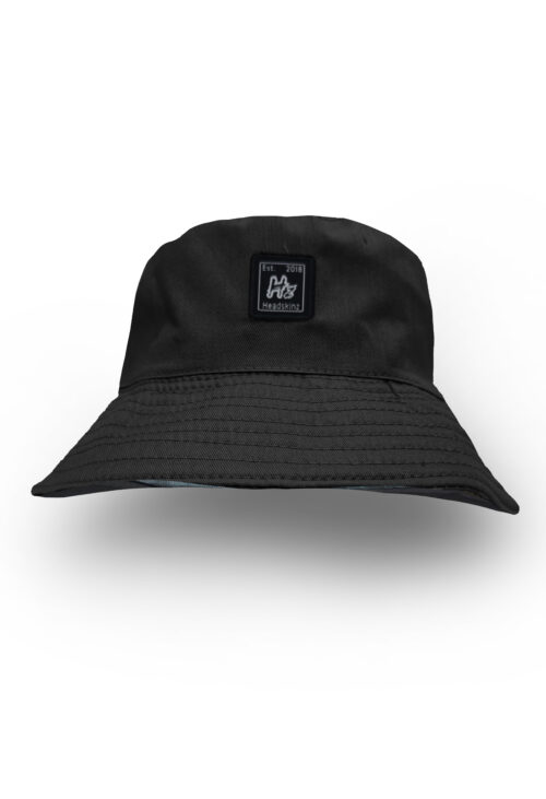 Reversible Bucket Hatz - Black (and Military Grey/Blue Design)