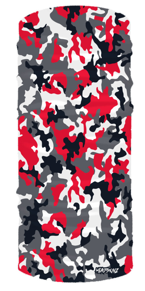 Modern Camo Black / White / Red Headskinz - Image 2