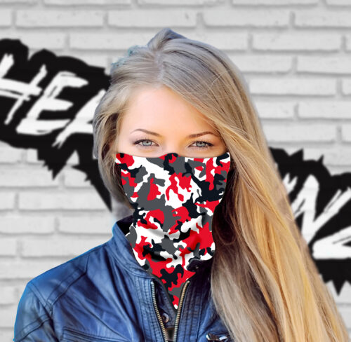 Modern Camo Black / White / Red Headskinz - Image 3