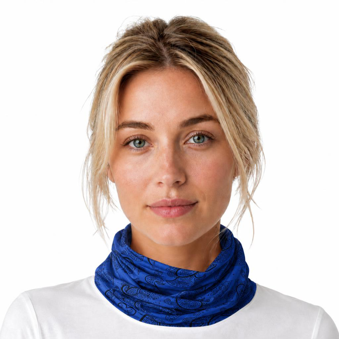Classic Blue Paisley Headskinz - Image 4