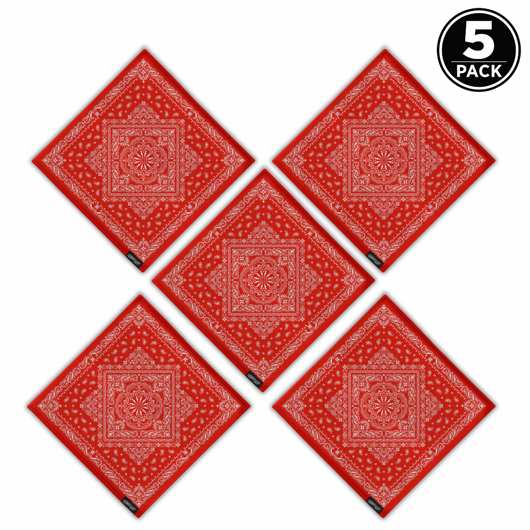 MINI PACK - Paisley Red Bandana (5 unit pack)