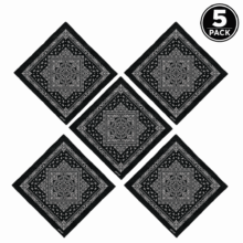 MINI PACK - Paisley Black Bandana (5 unit pack)