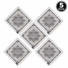 MINI PACK - Paisley White Bandana (5 unit pack)
