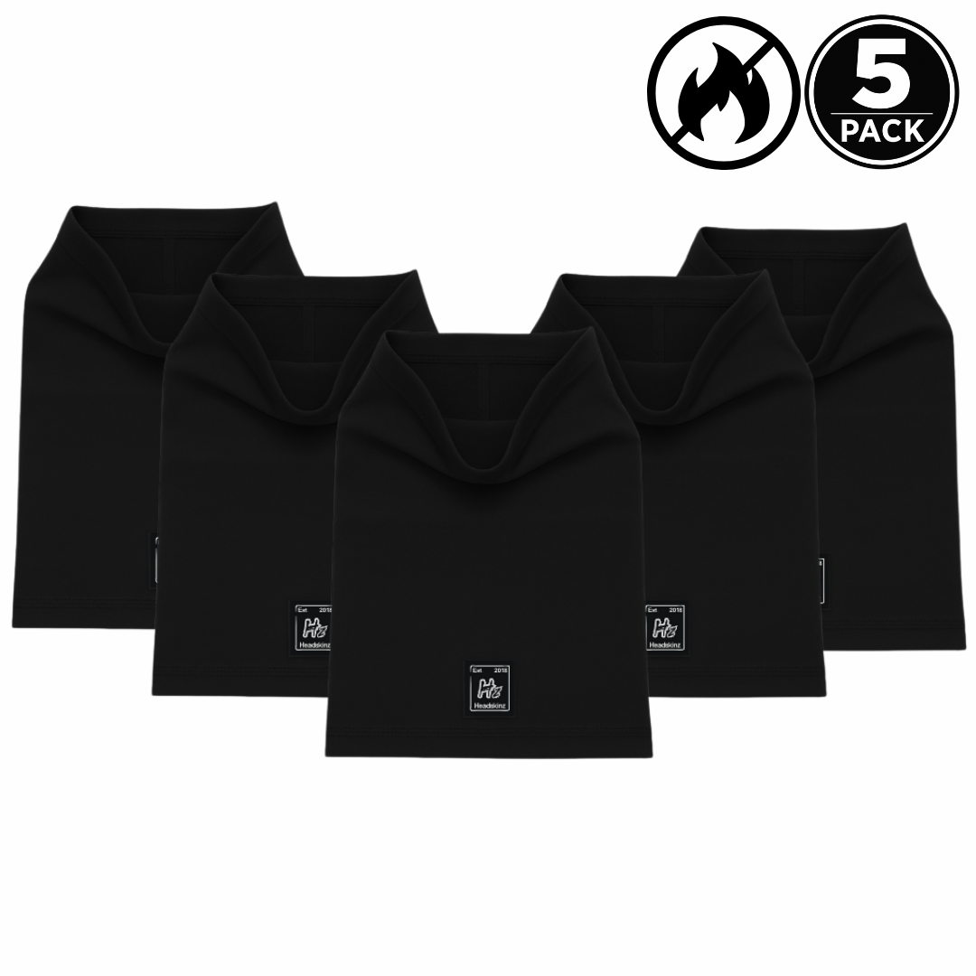 MINI PACK - Flame Retardant Neck Gaiter Black (5 unit pack)